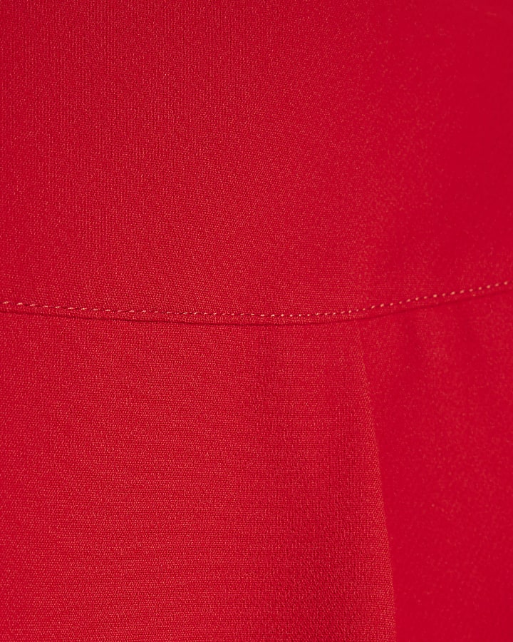 Red premium High Waisted Slim Leg Trousers