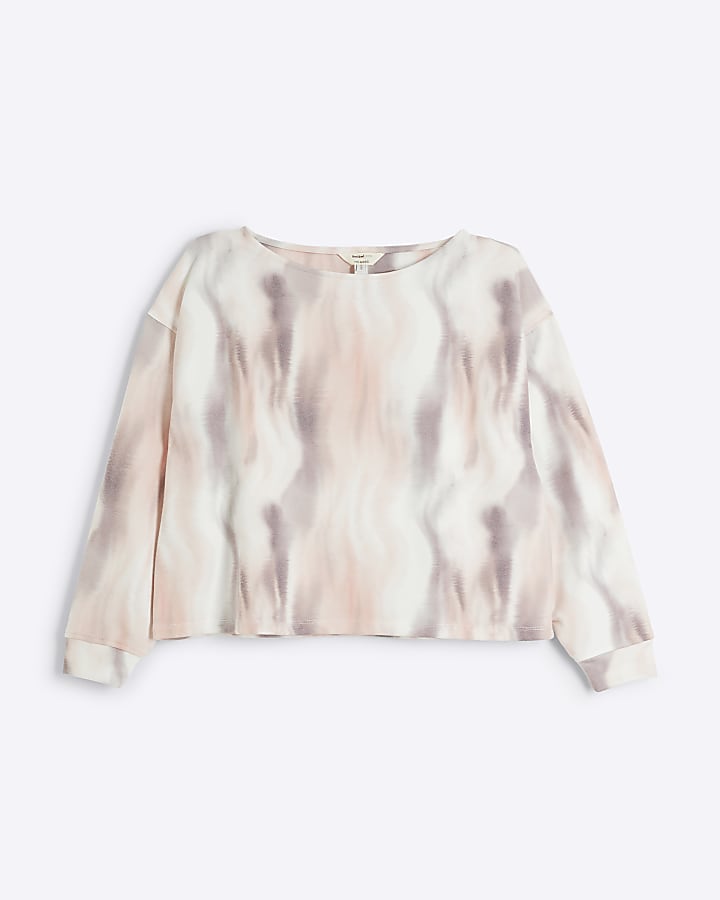 Petite White marble sweatshirt