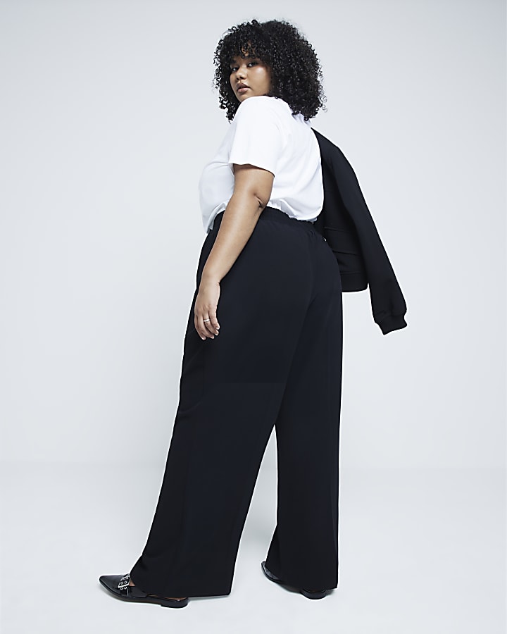 Plus Black tailored joggers