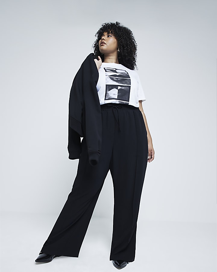 Plus Black tailored joggers