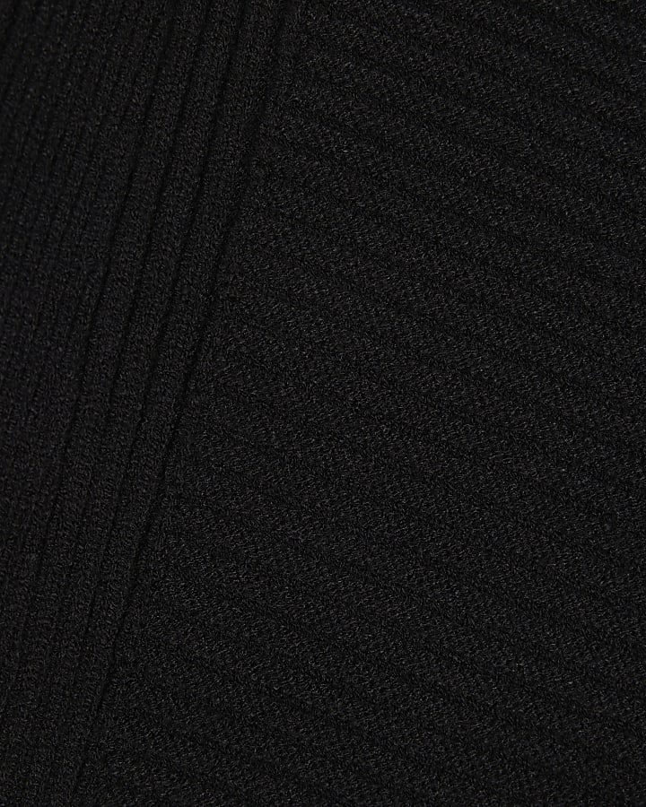 Black Ribbed Mini Dress