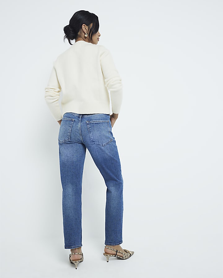 Petite Blue High Waisted Slim Fit Jeans