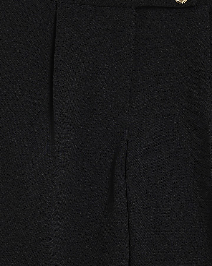 Black Button Front Trousers