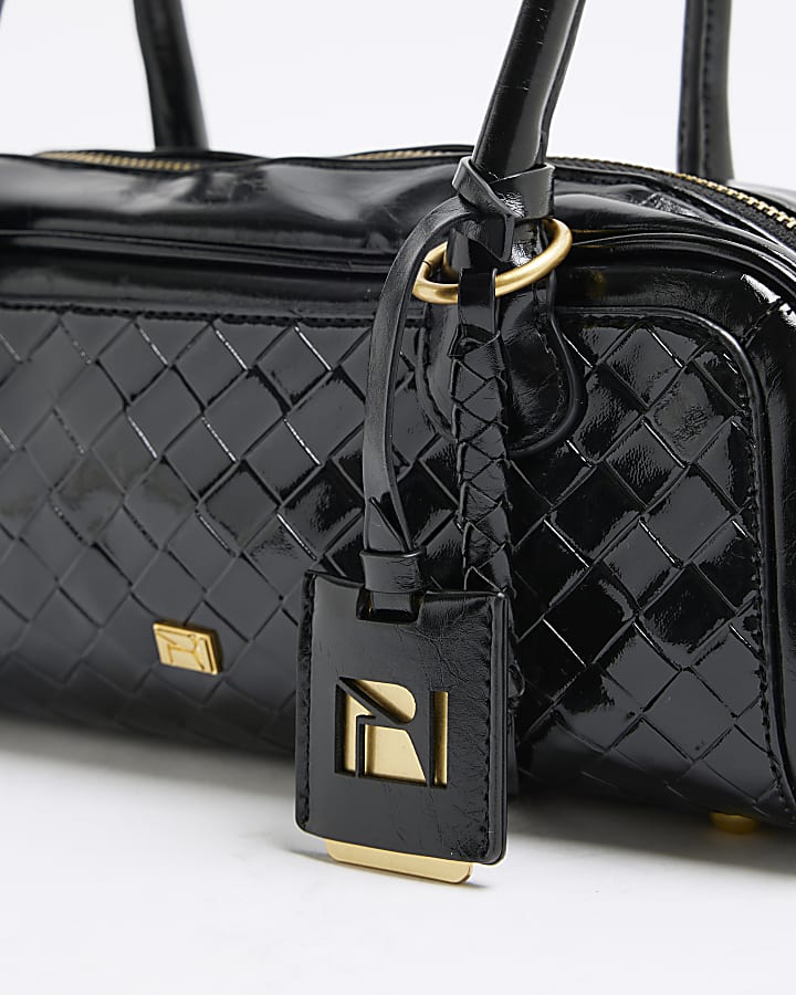 Black Woven Shoulder Bag