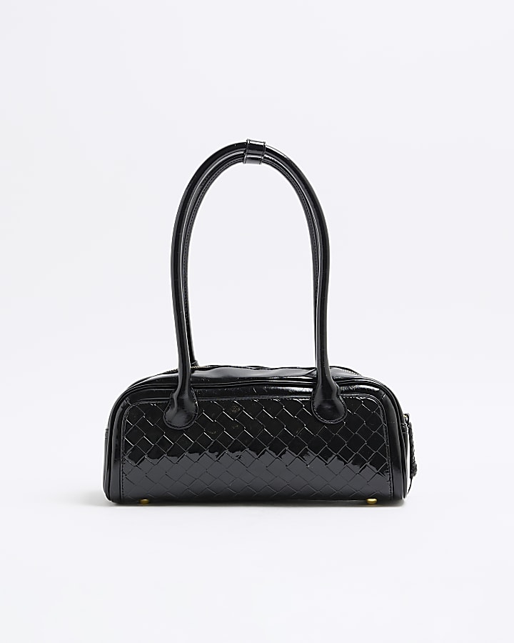 Black Woven Shoulder Bag