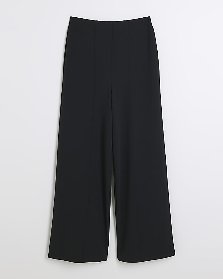 Black wide leg trousers