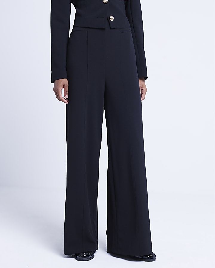 Black wide leg trousers