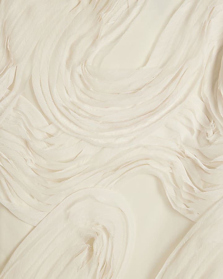 Petite Cream 3D Texture Pencil Skirt