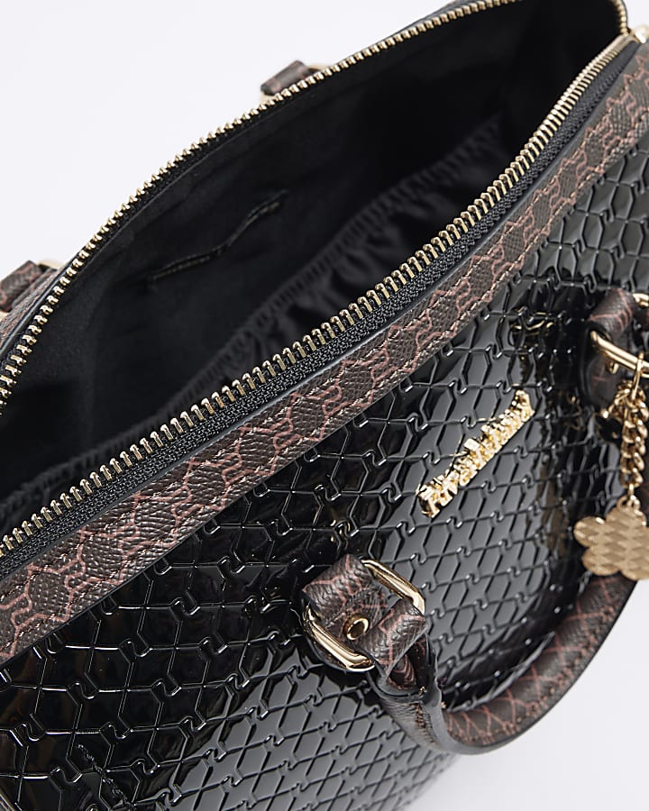 Black Monogram Embossed Bowler bag