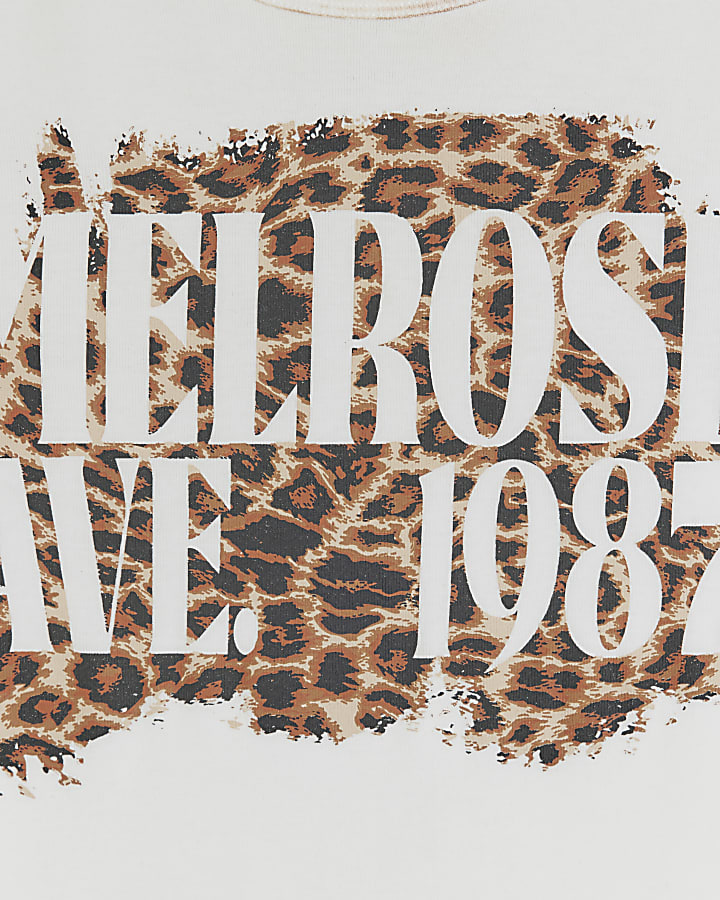 White graphic leopard print Baby t-shirt