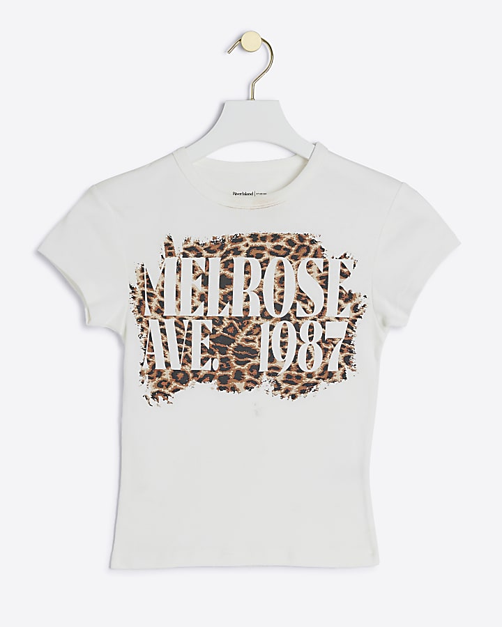 White graphic leopard print Baby t-shirt