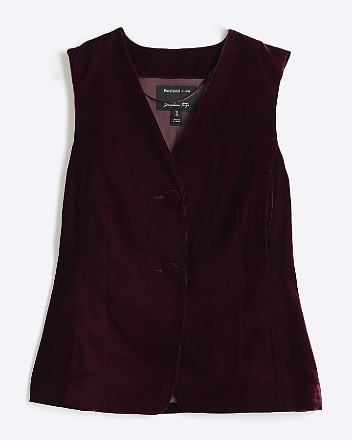 Red Velvet Tailored Waistcoat