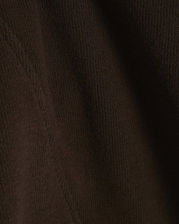 Brown Cosy Long Sleeve High Neck Top