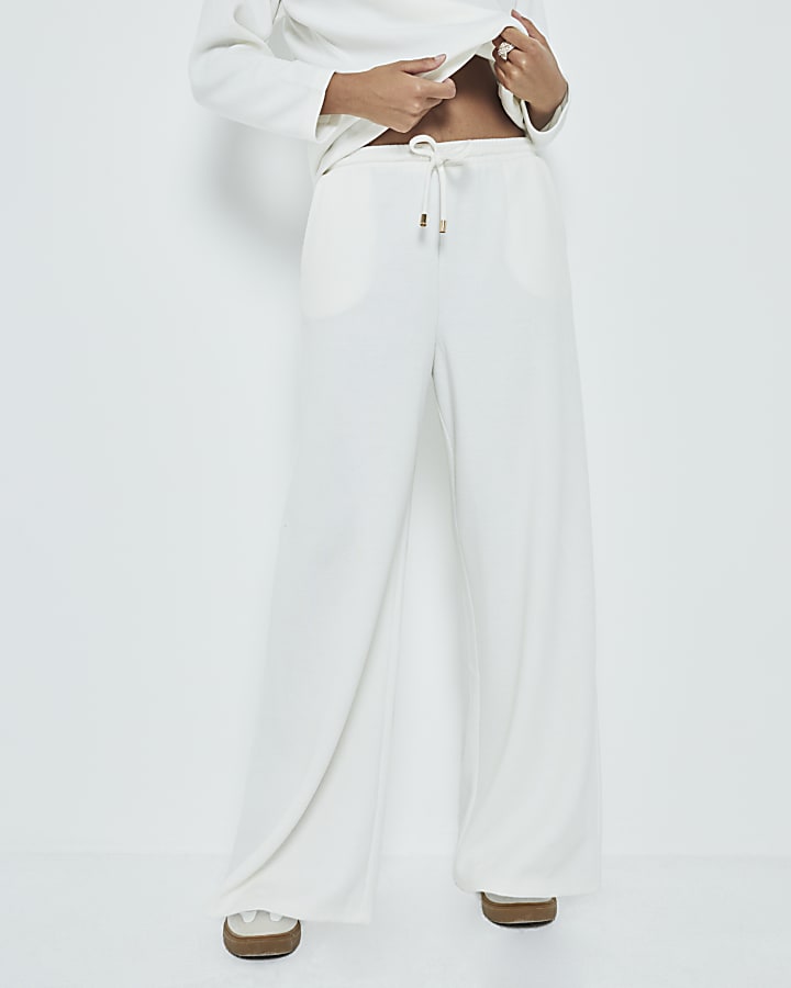 Cream Wide Leg Trousers