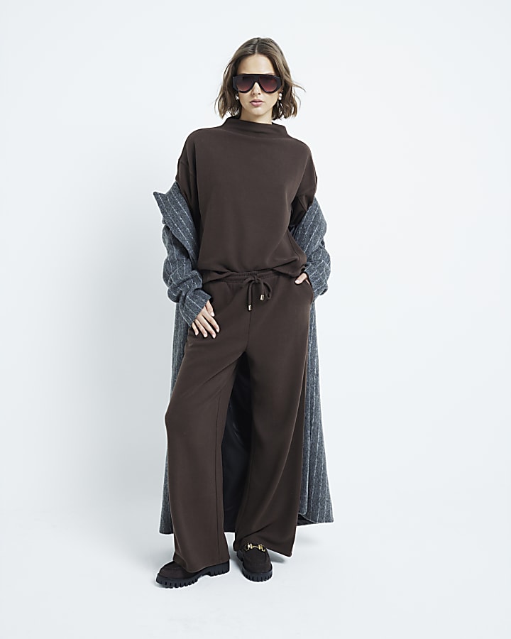 Brown Wide Leg Trousers