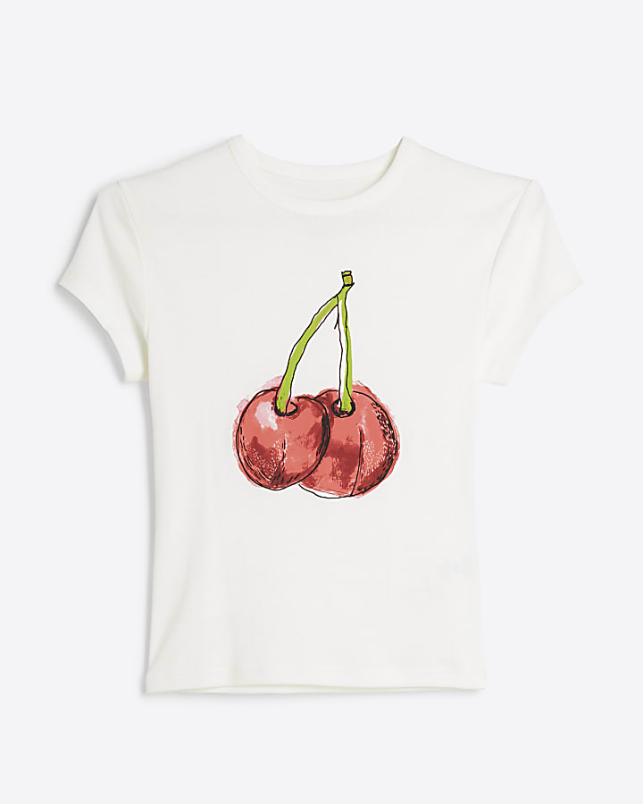 White Cherry Graphic Baby T-shirt