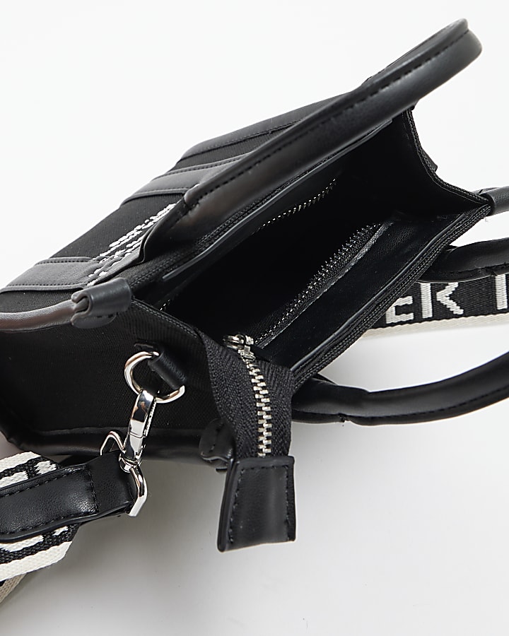 Black Mini Debossed Cross Body Bag