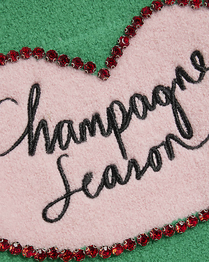 Green Champagne Season Christmas Jumper