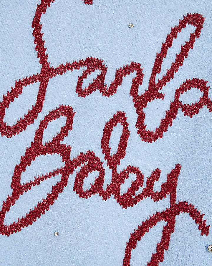 Blue Santa Baby Christmas Jumper