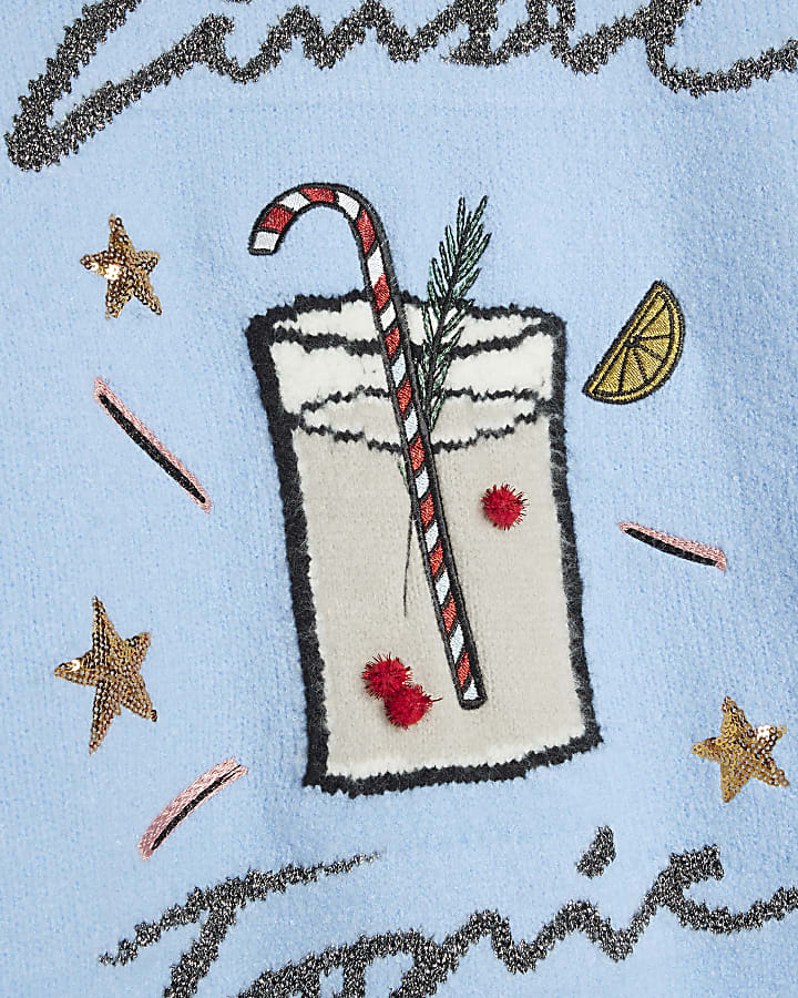 Blue Tinsel Tonic Christmas Jumper