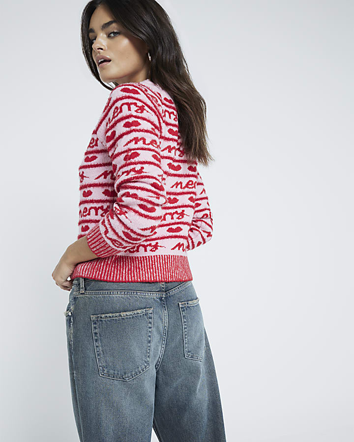 Pink Merry Christmas Jumper