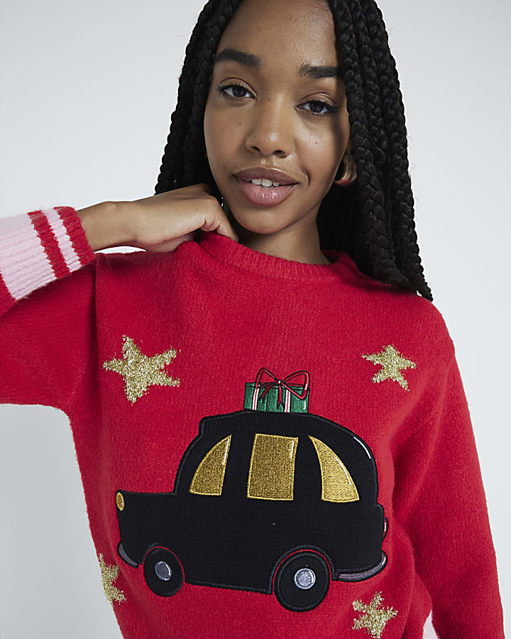 Red Taxi Christmas Jumper