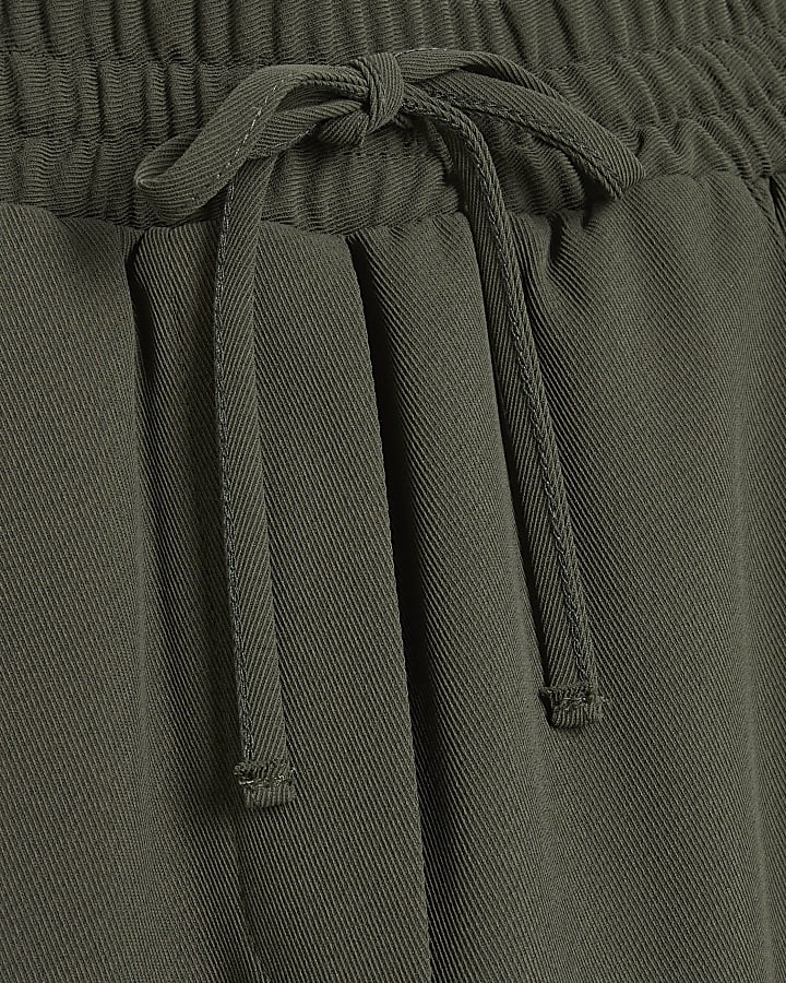 Khaki tailored wide leg joggers