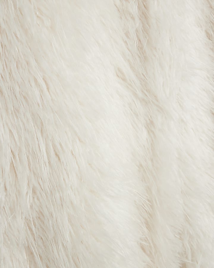 Plus Cream Faux Fur Maxi Coat