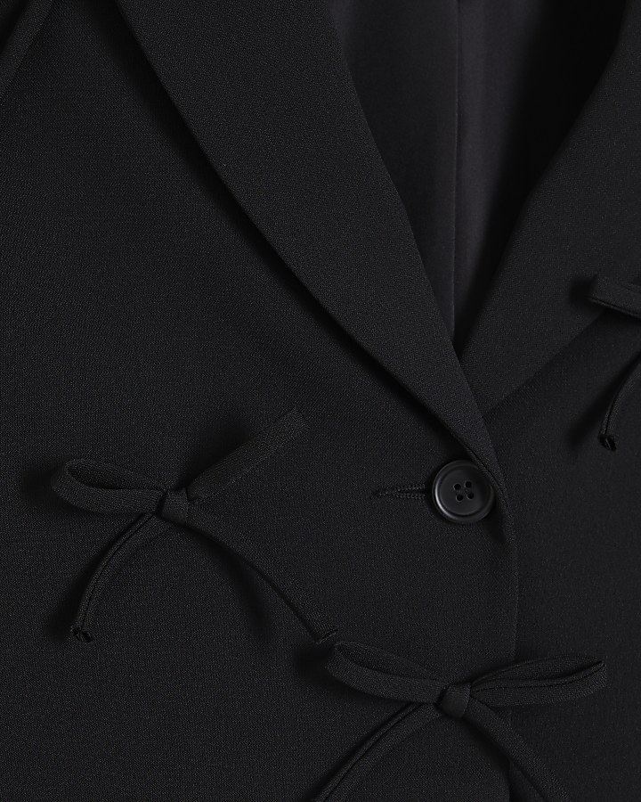 Black Bow Cropped Blazer