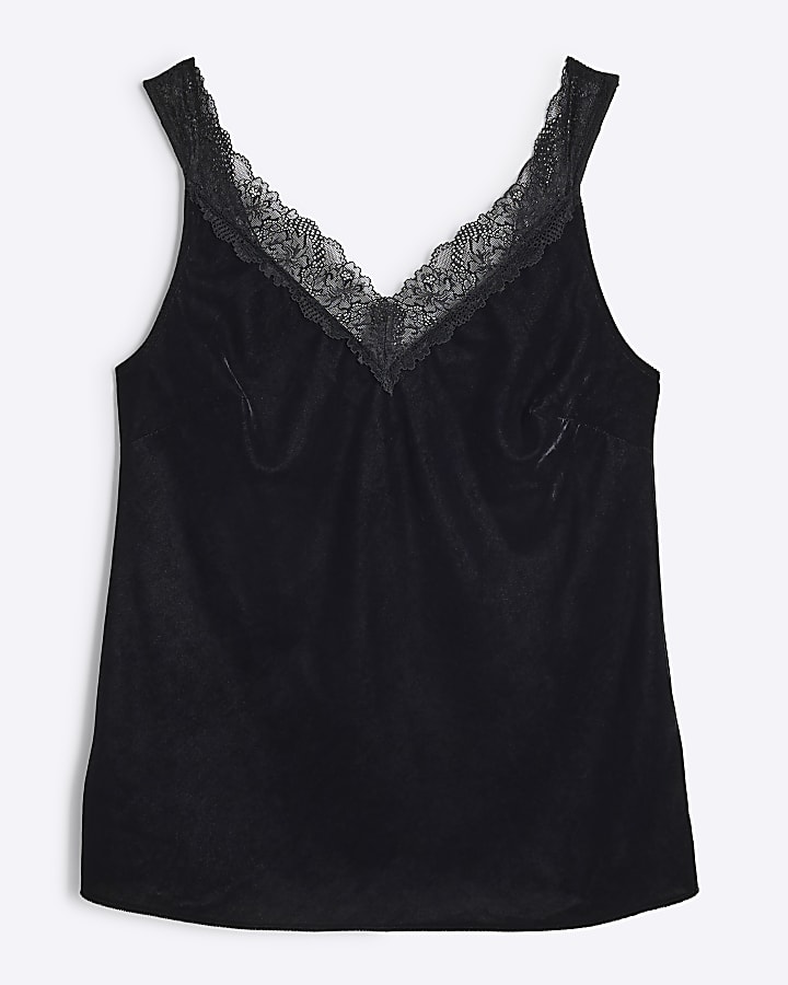 Black Velvet Lace Cami Top