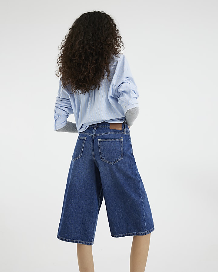 Blue Denim Longline Jorts