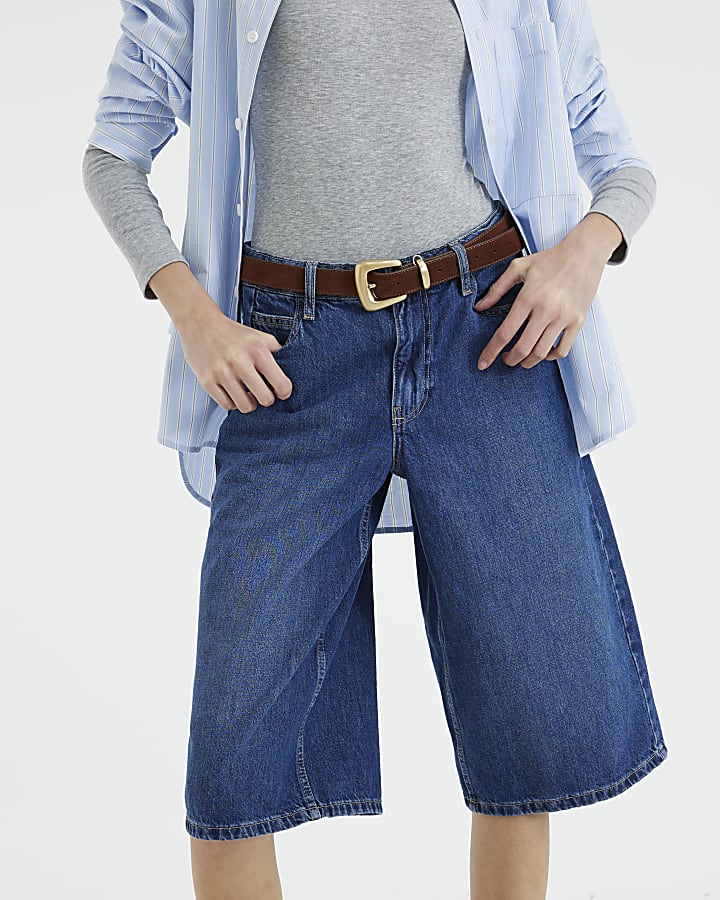 Blue Denim Longline Jorts