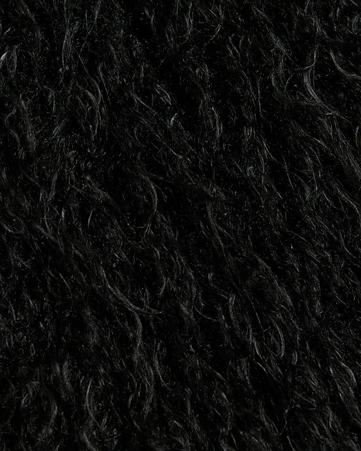 Plus black oversized shaggy faux fur coat
