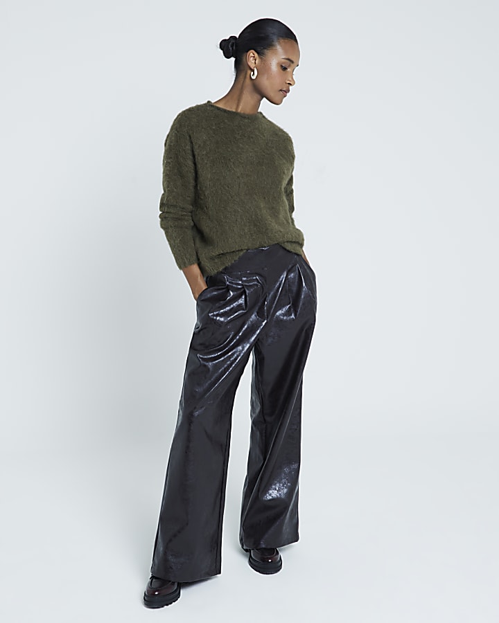 Khaki Oversized  Premium Hairy Jumper