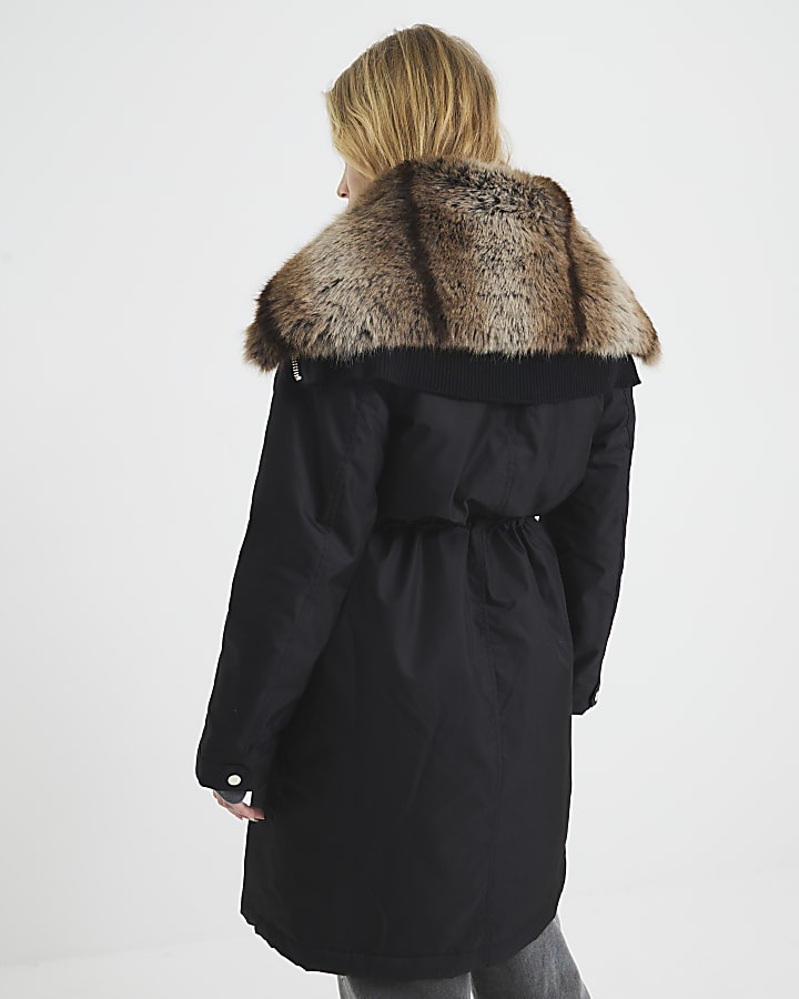 Black Premium Faux Fur Lined Jacket