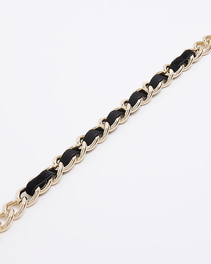 Black thread chain choker necklace