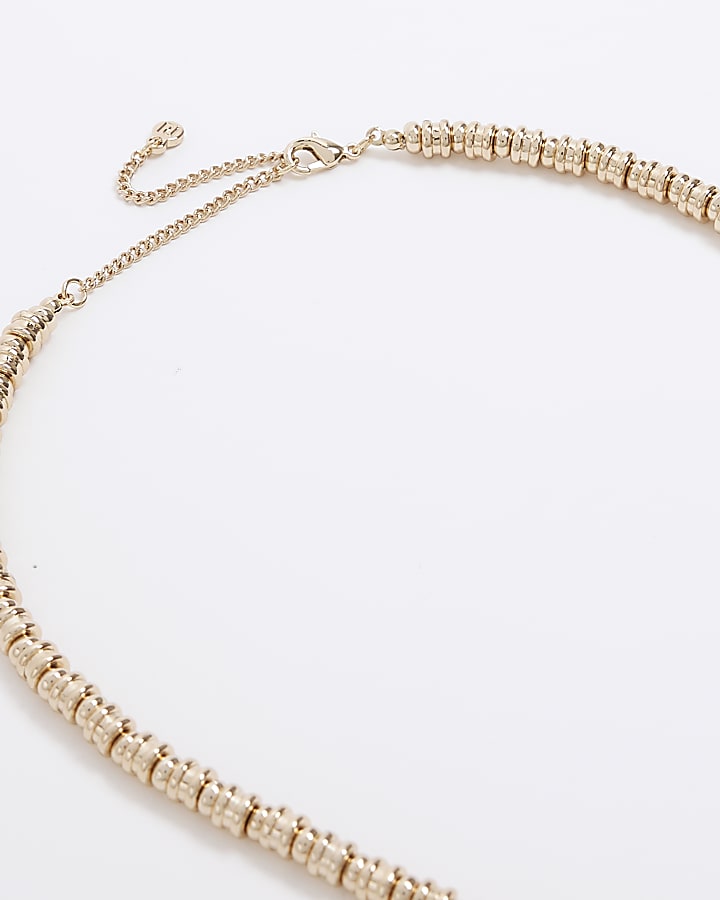 Gold pave beaded necklace