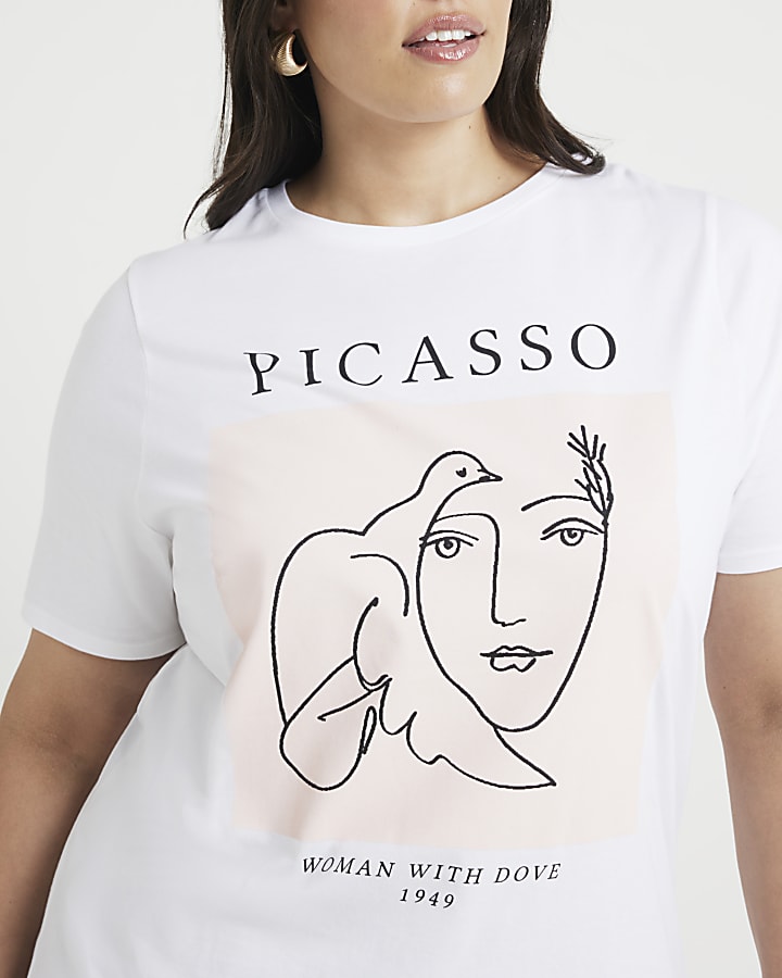 Plus White Picasso Graphic T-Shirt