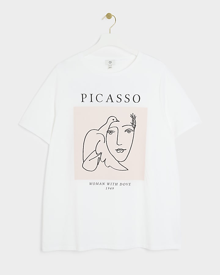 Plus White Picasso Graphic T-Shirt