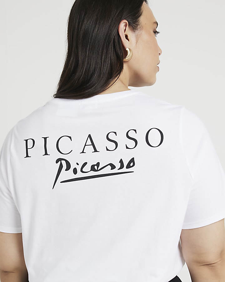 Plus White Picasso Graphic T-Shirt