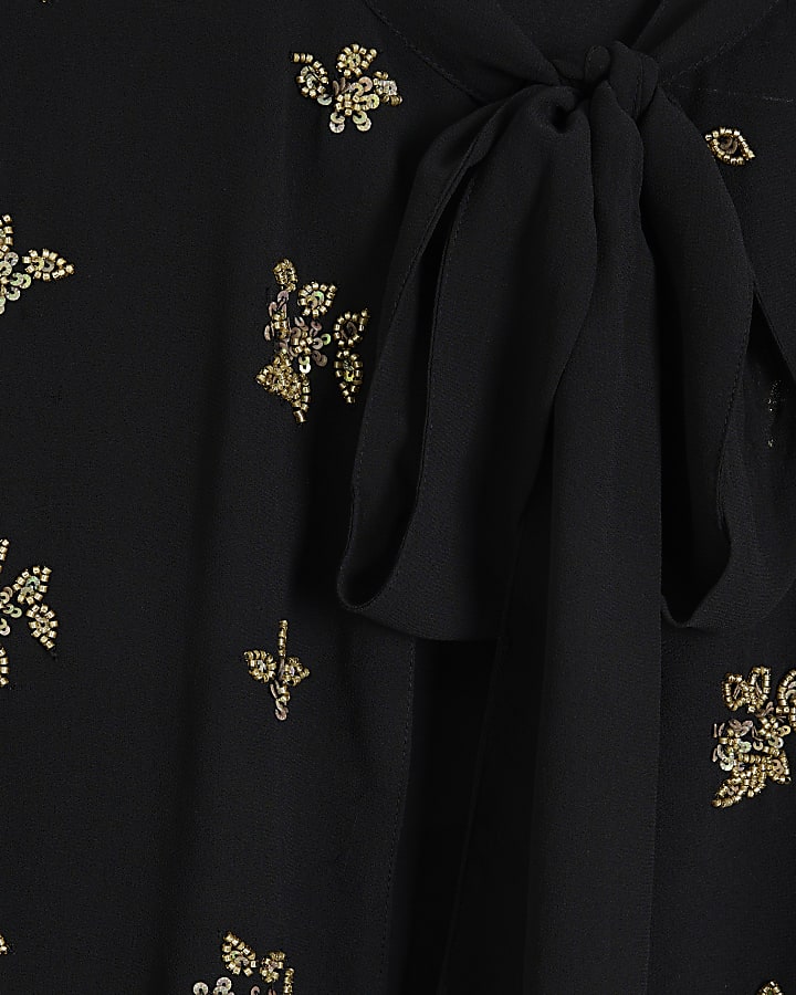 Black Embellished Cape