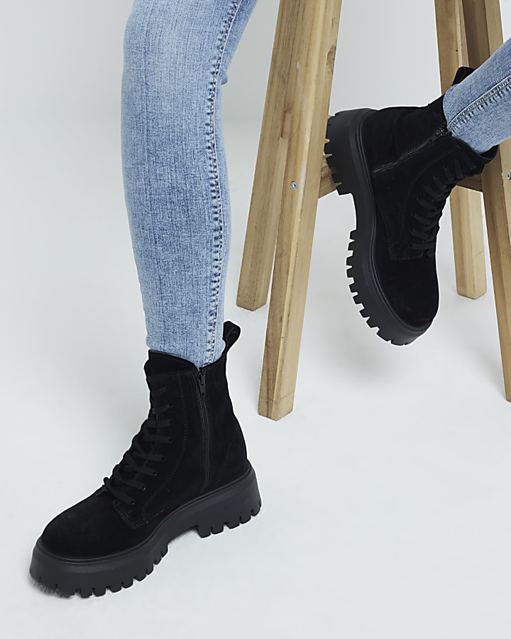 River island fashion lace up boots