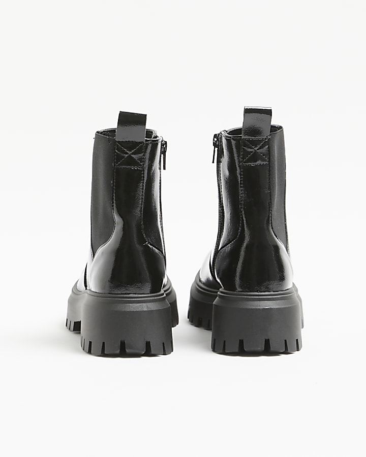 Black Patent Chelsea Boots