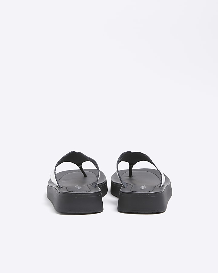 Silver leather flatform sandals