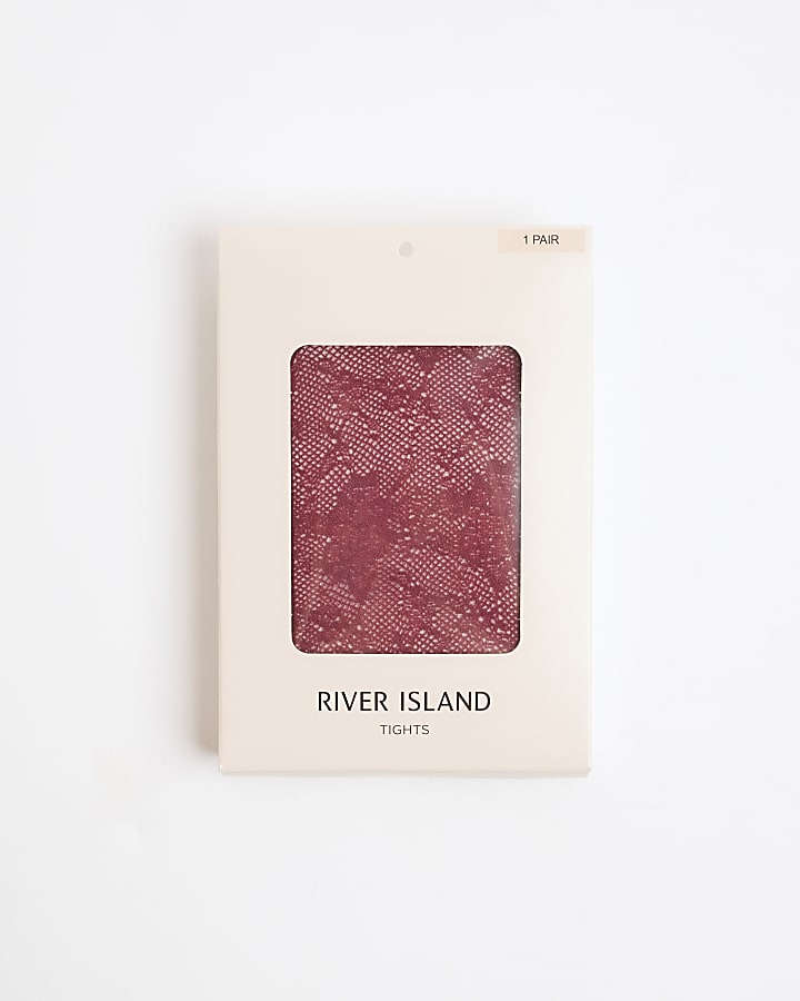 Red Lace Tights | River Island