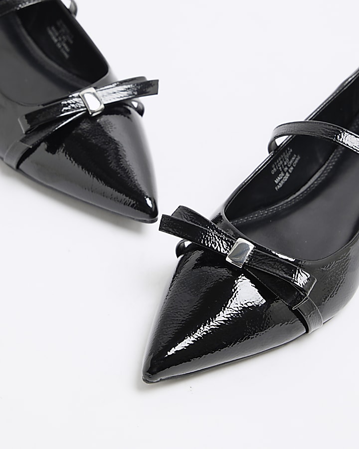 Black Patent Bow Mary Jane Shoes