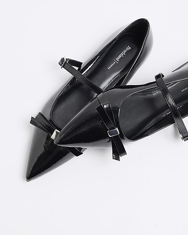 Black Patent Bow Mary Jane Shoes