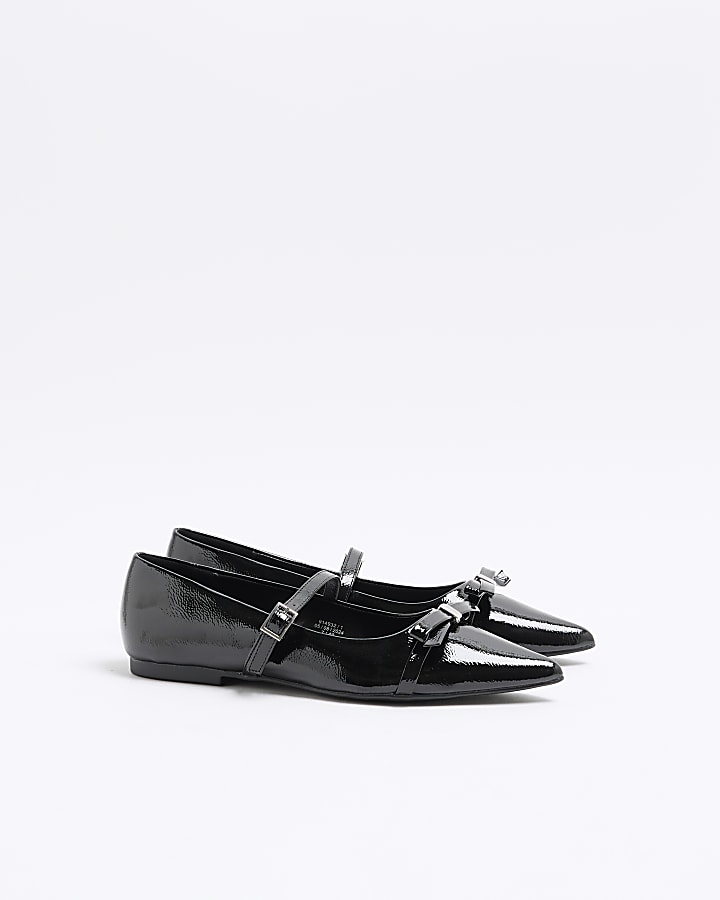 Black Patent Bow Mary Jane Shoes