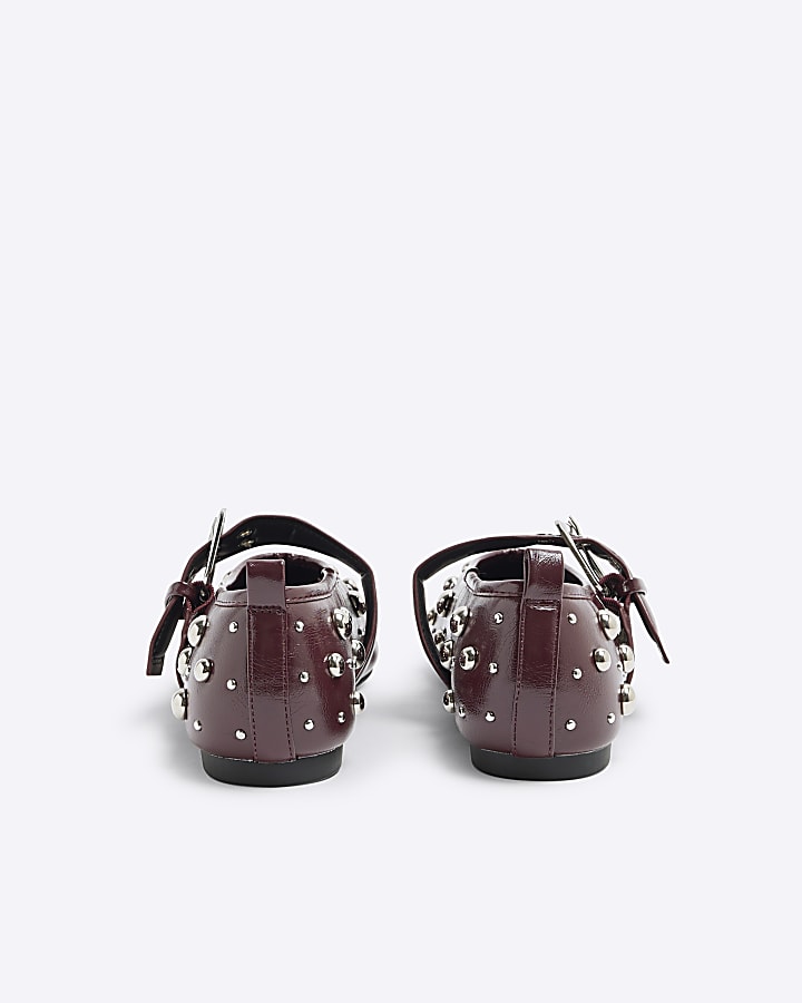 Red Stud Mary Jane Shoes