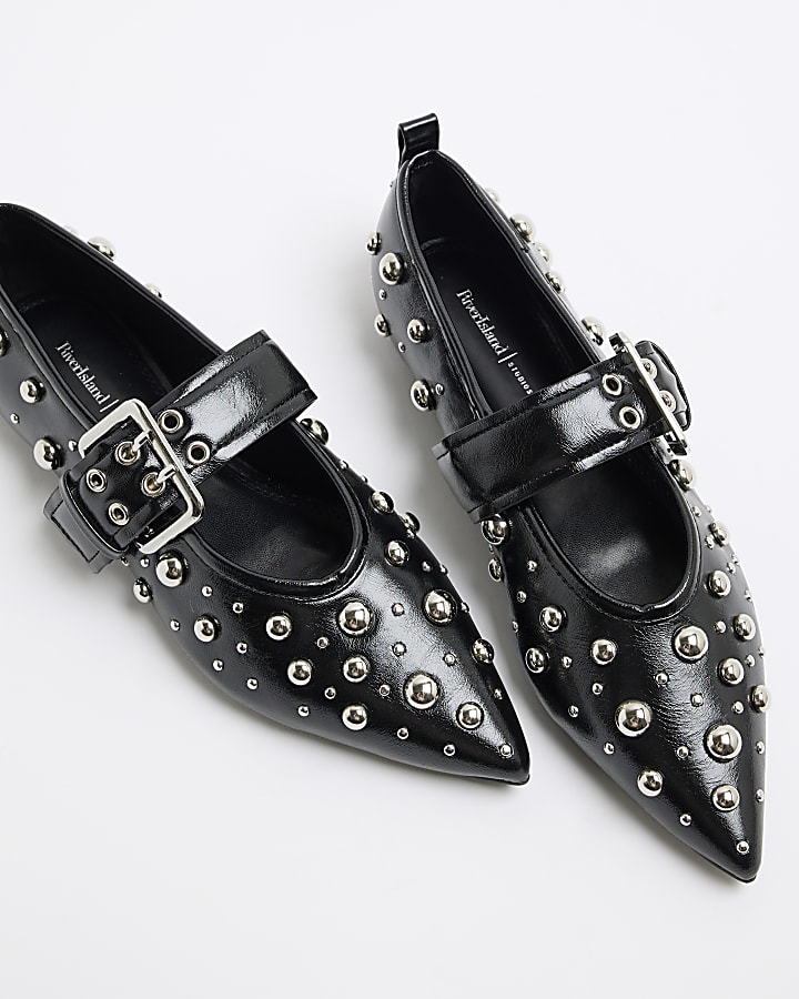 Black Stud Mary Jane Shoes